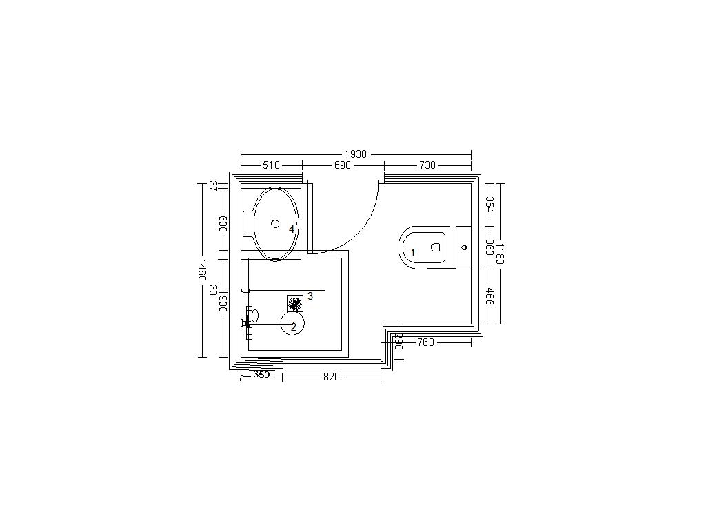 Bathroom design drawing